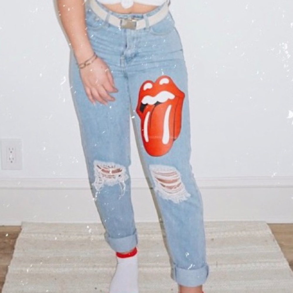 Hand made Rolling Stones jeans
